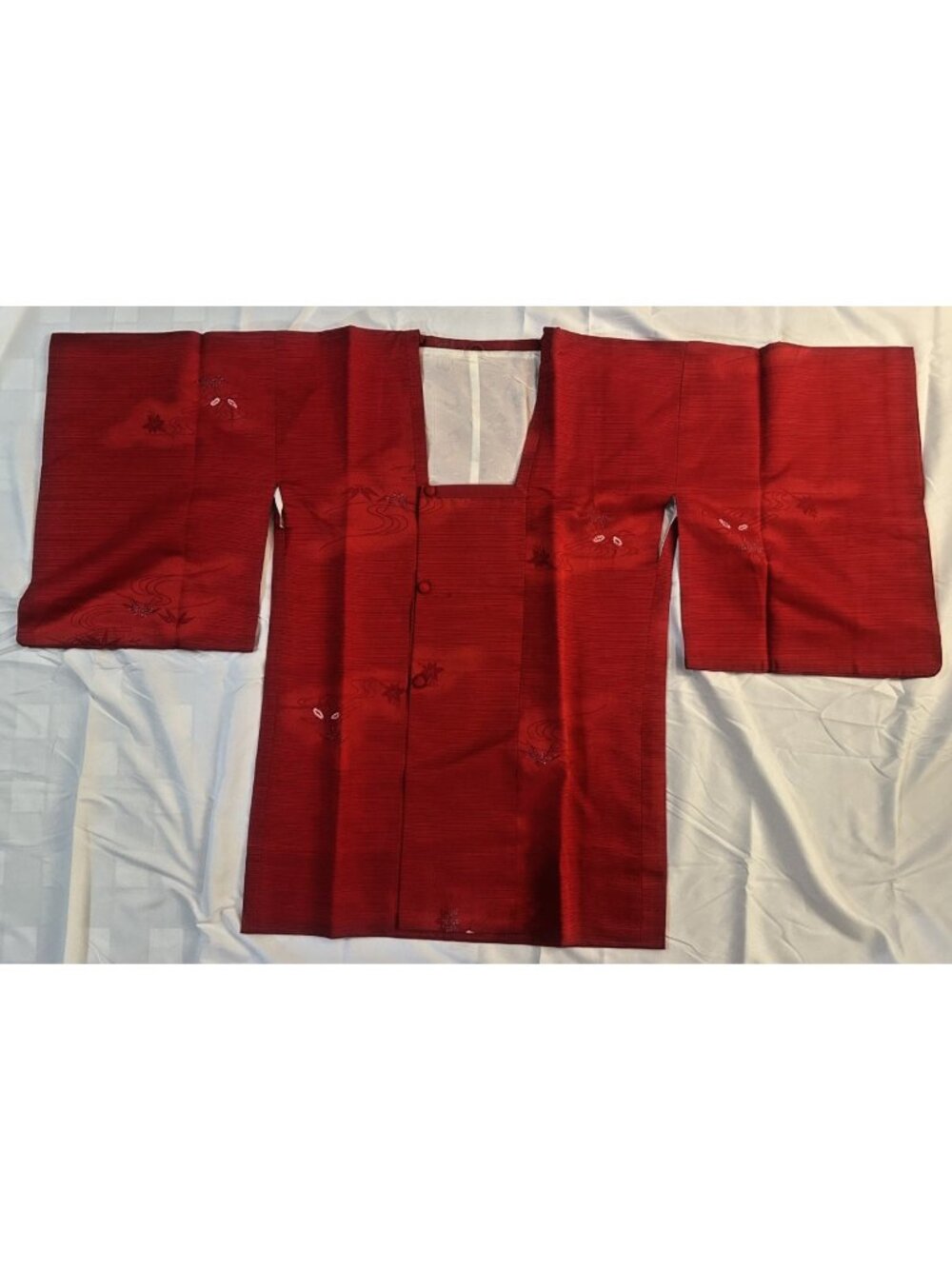 1960s 1970s kimono haori red Japanese Japan original authentic jacket shirt VTG